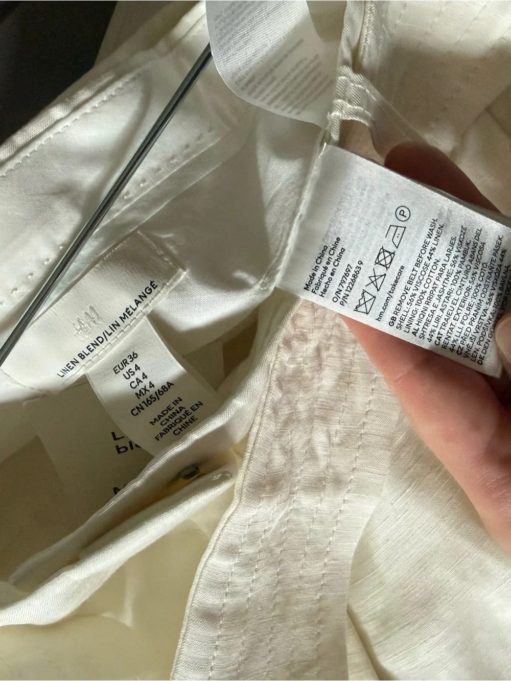 Linen Blend Wide Leg Set in Cream Size Medium NWT